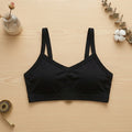 Black Cotton V-Neck Bralette | Fashion Insider