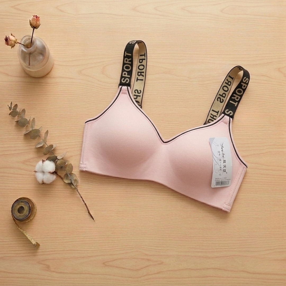 Pink Sport Strap Padded Bra
