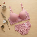 Soft Pink Lace Padded Bra & Panty Set