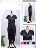 Satin V-Neck Top & Draped Pants Sleepwear Set – 6 Colors