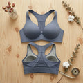Grey-Blue Racerback Sports Bra | Fashion Insider